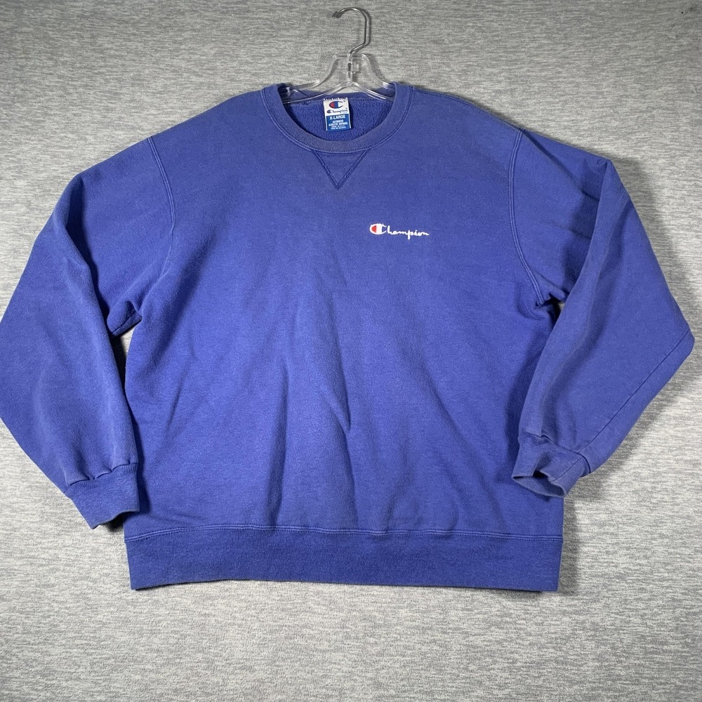 Vintage Champion Sweatshirt Mens XL Blue Made USA Crewneck Embroidered Logo 90s
